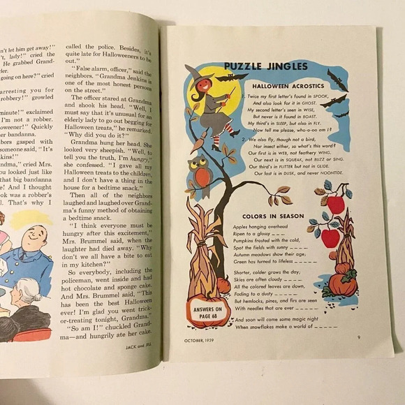Vintage 1959 Jack and Jill Halloween Magazine October Edition Ruth Bendel - Picture 9 of 16
